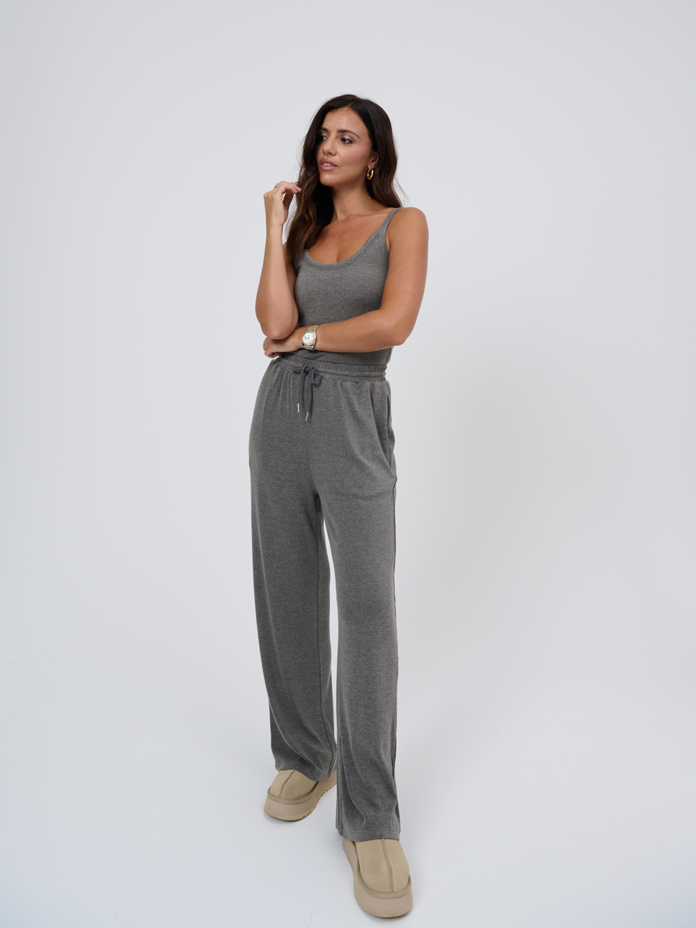 Grey Capsule Lounge Wide leg joggers