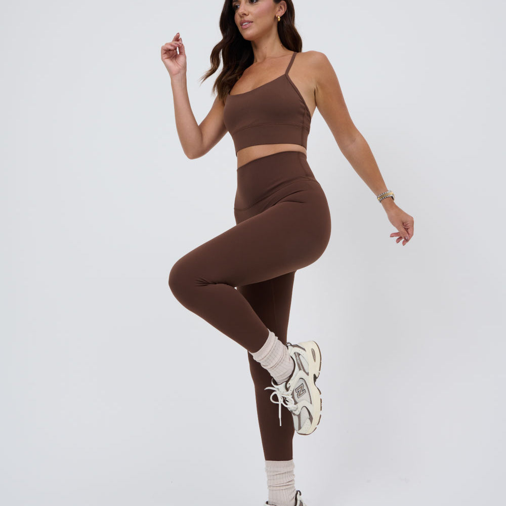 Activewear Chocolate so soft leggings full view