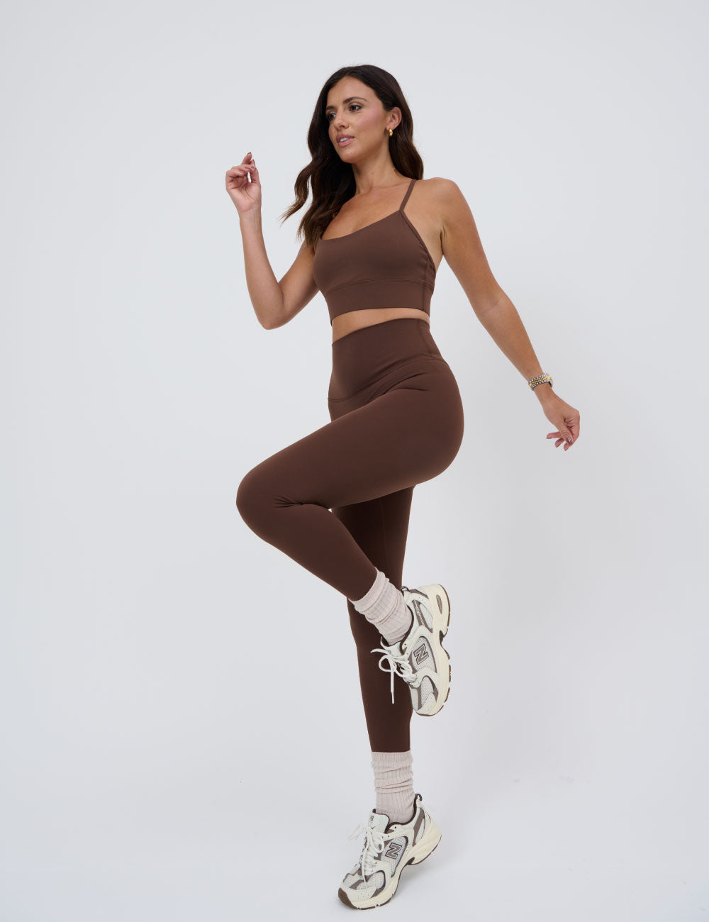 Activewear Chocolate so soft leggings full view