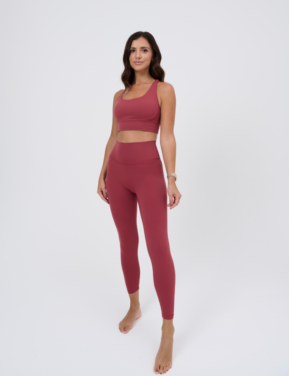 Activewear raspberry so soft leggings full view